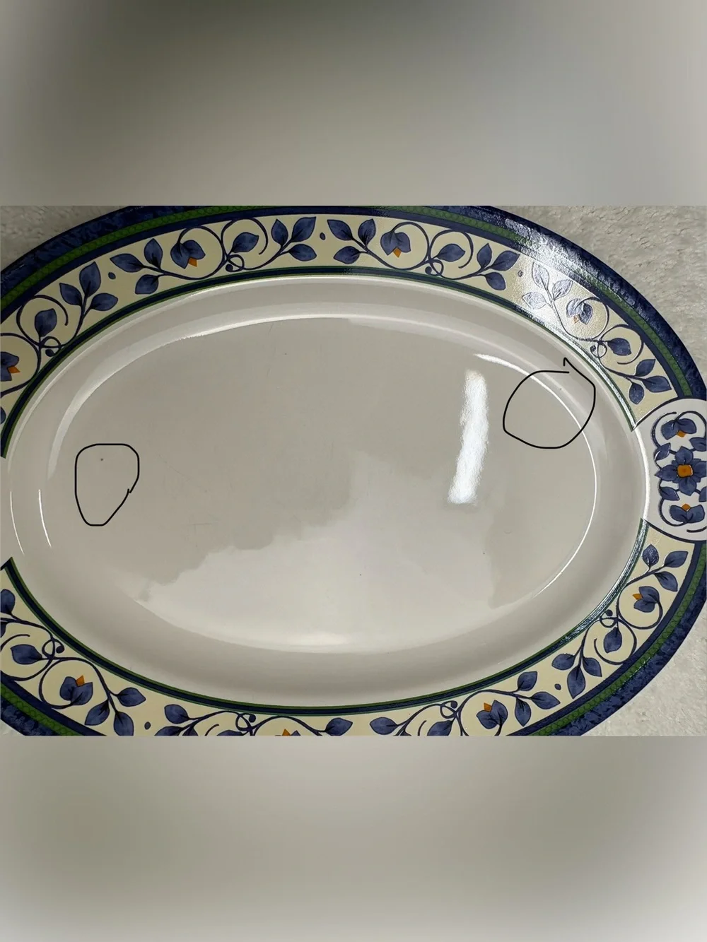 Pfaltzgraff Oreleans 12” Stoneware Oval Serving Platter.